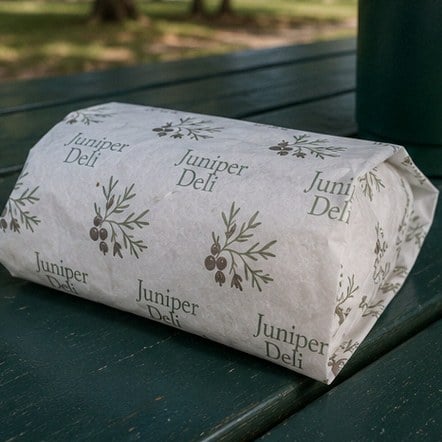 Greaseproof paper with logo printing